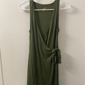Green mini dress.